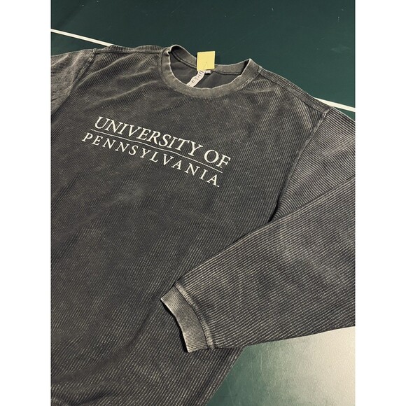 University Of Pennsylvania Penn Pullover Crew Distressed Sweatshirt MEDIUM Ivy - Picture 2 of 6